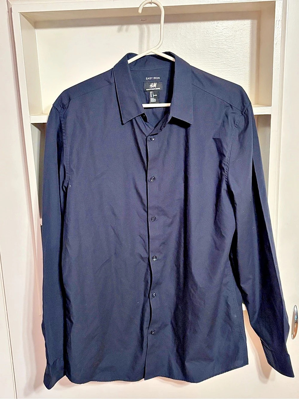 H&M Easy Iron Slim Fit black Shirt Size Large